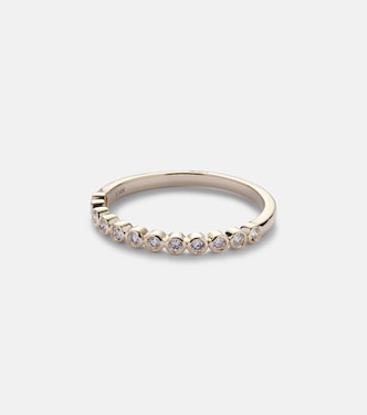 Slim Lattice 14kt gold ring with diamonds | Stone and Strand