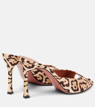 Alexa 95 leopard-print satin mules | Amina Muaddi