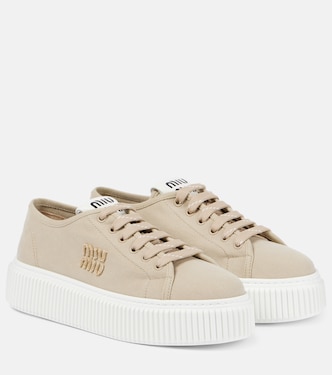 Denim platform sneakers | Miu Miu
