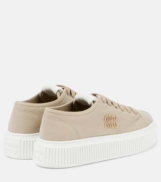 Denim platform sneakers | Miu Miu