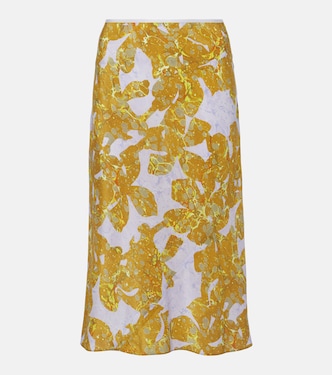 Falda midi de seda estampada | Dries Van Noten