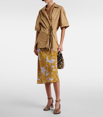 Falda midi de seda estampada | Dries Van Noten