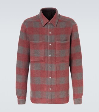 Checked virgin wool overshirt | Rick Owens