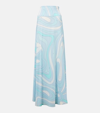Marmo high-rise satin jersey maxi skirt | Pucci
