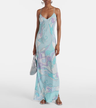 Robe longue Orchidee en soie | Pucci