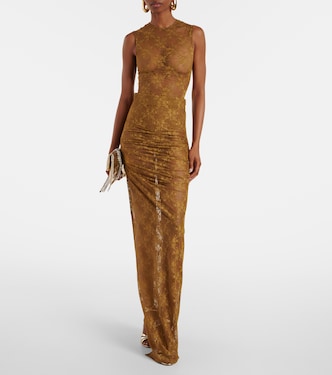 Body de encaje floral transparente  | Alex Perry