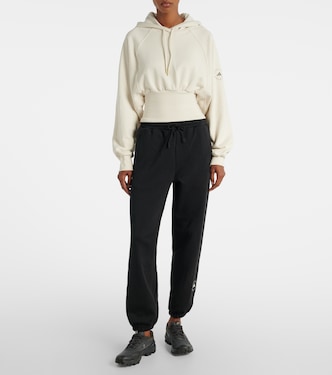 Sweat-shirt à capuche raccourci en coton | Adidas by Stella McCartney