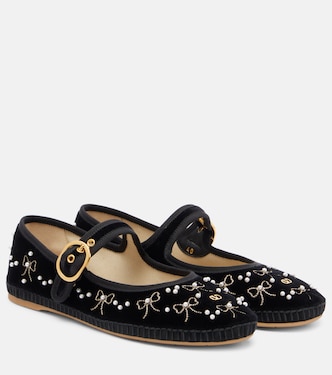 Ballerinas Endouce aus Samt mit Zierperlen | Valentino Garavani