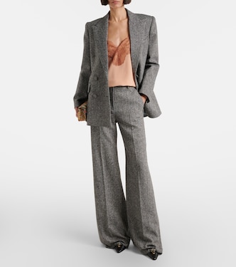 Lace-trimmed silk crêpe de chine top | Valentino