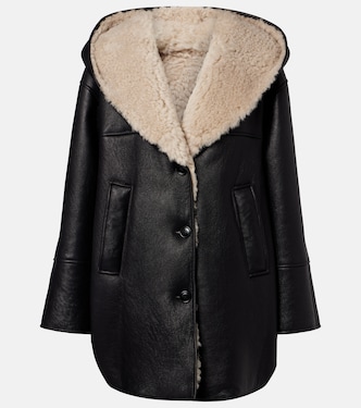 Mantel aus Leder mit Shearling | Alaïa
