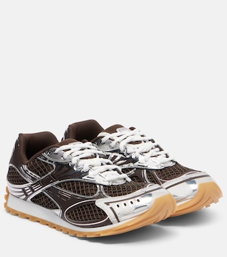 Orbit leather-trimmed sneakers | Bottega Veneta