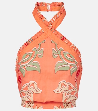 Bedrucktes Cropped-Top Suma aus Baumwolle | Poupette St Barth