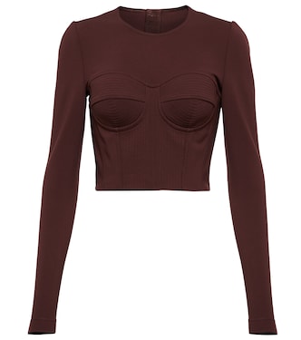 Top corsé de punto fino cropped | Dolce&Gabbana