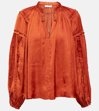 Maeve ruffle-trimmed plissé blouse | Ulla Johnson