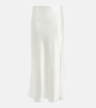 Bridal satin midi skirt | Galvan