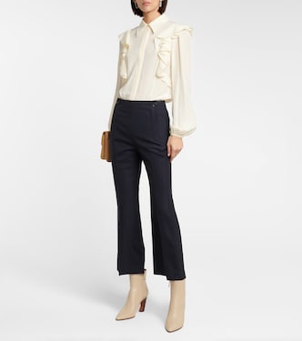 Pantaloni flared in lana a vita alta | Chloé