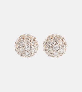 Ohrringe Dainty Mirror Ball aus 10kt Gelbgold mit Diamanten | Stone and Strand