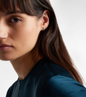 Dainty Mirror Ball 10kt gold stud earrings with diamonds | Stone and Strand