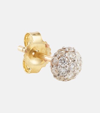 Boucles d'oreilles Dainty Mirror Ball en or 10 ct et diamants | Stone and Strand