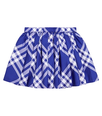 Falda plisada de algodón a cuadros | Burberry Kids