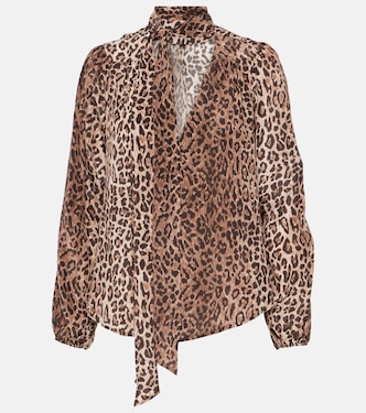 Moss leopard-print silk blouse | Rixo