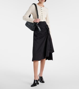 Jupe midi en coton et soie | Bottega Veneta