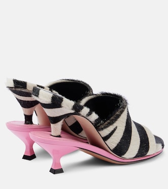 Les Doubles Mules zebra-print calf hair mules | Jacquemus