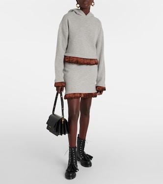 Sudadera cropped de lana con satén | JW Anderson