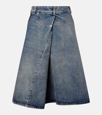 Falda midi en denim deconstruida | Loewe