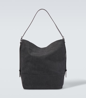 Leather-trimmed canvas tote bag | Lemaire