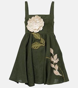 Minikleid Hierbabuena Gardenia aus Leinen | Agua by Agua Bendita