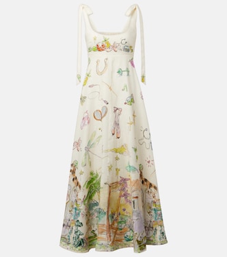 Anouk printed linen midi dress | Alémais