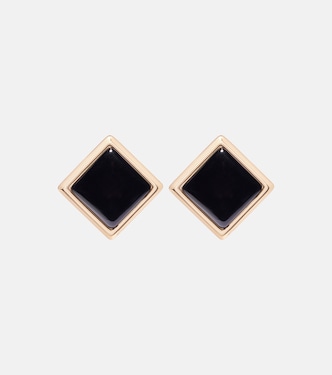 Enamel gold-plated earrings | Self-Portrait