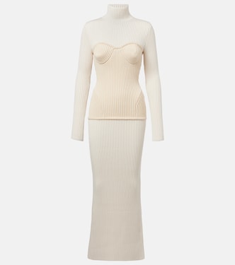 Ribbed-knit wool-blend maxi dress | Jean Paul Gaultier