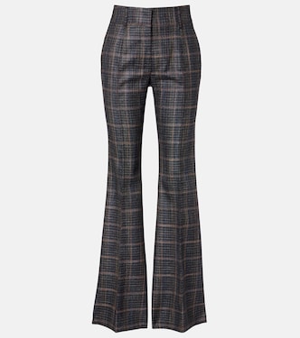 Rhein checked wool and silk flared pants | Gabriela Hearst