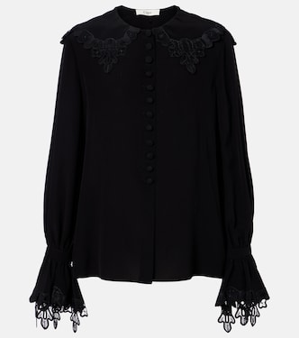 Embroidered silk crêpe de chine blouse | Chloé