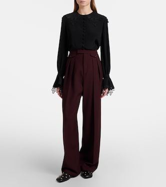 Embroidered silk crêpe de chine blouse | Chloé