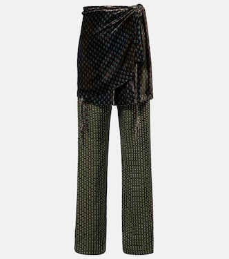 Draped printed wide-leg pants | Dries Van Noten
