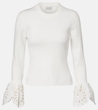 Ferrera broderie anglaise ribbed-knit top | Simkhai