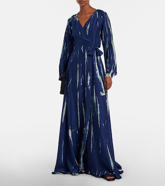 Robe longue tie & dye en soie | Anna Kosturova