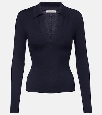 Austin ribbed-knit wool polo sweater | Emilia Wickstead