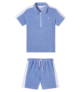 Cotton-blend polo shirt and shorts set | Patachou
