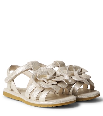 Iles floral-appliqué metallic leather sandals | Donsje