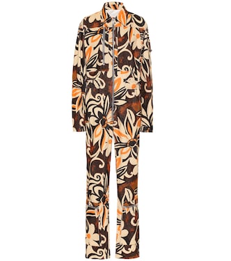 Mono de pana de algodón floral | Dries Van Noten