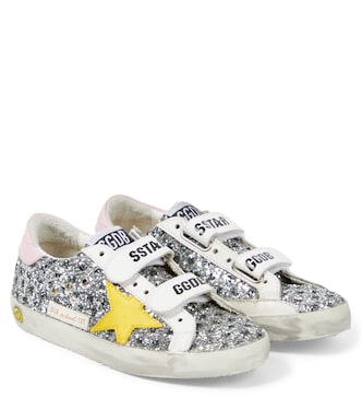 Old School glitter sneakers in silver Golden Goose Kids Mytheresa