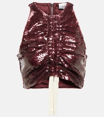 Top raccourci à sequins | Ganni