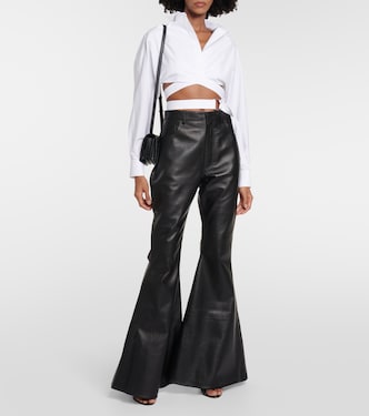 Pantaloni flared in pelle | Alaïa