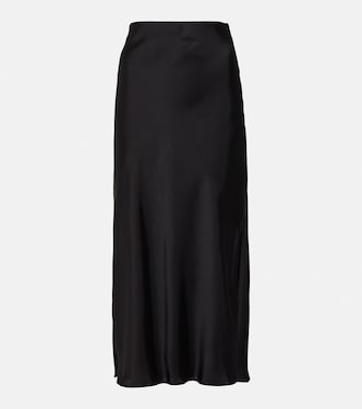 Falda midi de satén | Brunello Cucinelli