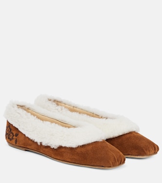 Ballerinas aus Veloursleder und Shearling | Magda Butrym