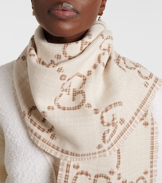Sciarpa in jacquard di misto lana GG | Gucci